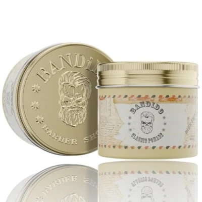 Bild av Bandido Classic Pomade män 125 ml hårvax för medelstarkt hår Hårstyling Hair Wax vattenbaserad vacker doft Barbershop hårpomad High Shine våt look mönster
