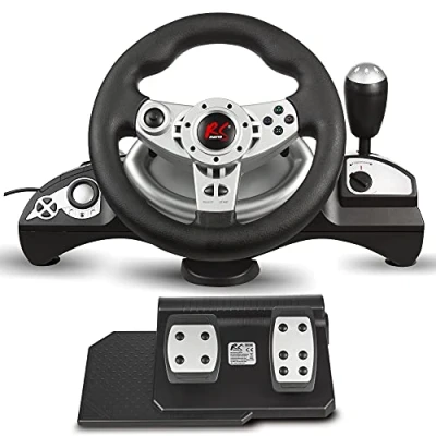 Bild av NanoRS RS700 Spelracingratt 270 Räckvidd Växelspak Accelerator Och Bromspedalvibrationer 8in1 Ratt Kompatibel Med PS4 / PS3 Xbox ONE Xbox360 PC (X ingång/D ingång) Switch/Android