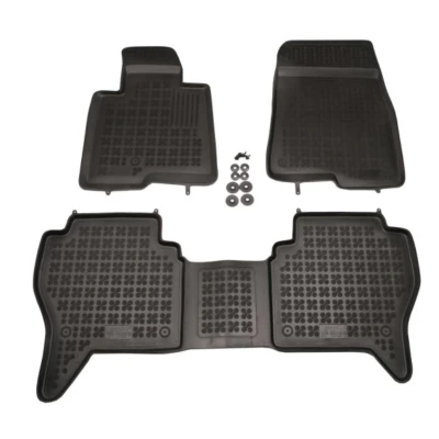 Bild av REZAW PLAST 202304 Ensemble de tapis sol Caoutchouc avant et arrière noir MITSUBISHI: PAJERO 3