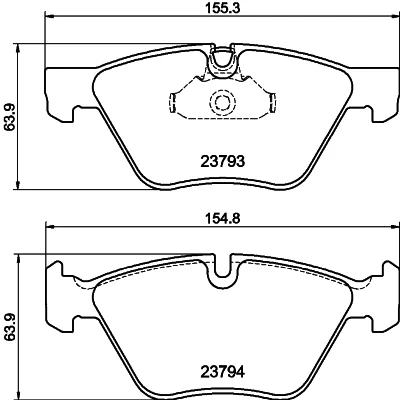 Bild av HELLA 8DB 355 015 031 Jeu de plaquettes frein préparé pour indicateur d&#039;usure BMW: 5 Berline, Touring, X1