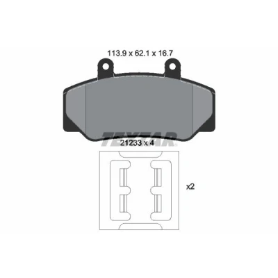 Bild av TEXTAR 2123302 Jeu de plaquettes frein non préparé pour indicateur d&#039;usure avec accessoires VOLVO: 740 Break, 940 I Berline