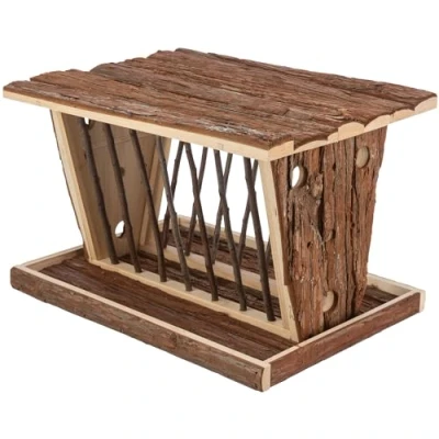 Bild av Trixie Hay manger with floor &amp; roof, bark wood, 40 x 22 30 cm
