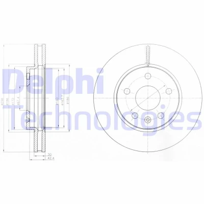 Bild av Bromsskiva DELPHI BG4187C
