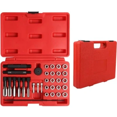 Bild av Gancon 33 stycken/set glödstift gängreparationssats, borttagningsverktyg, gängborr insats drivrutins styrstift, gänginsats verktygssats M8 M10 M12