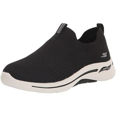 Bild av Skechers herr Go Max atletisk Air Mesh Slip on promenadsko sneaker, Svart, 8 X Wide