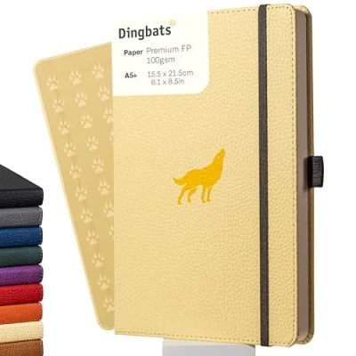 Bild av Dingbats* Wildlife A5+ Cream Wolf Notebook Graph
