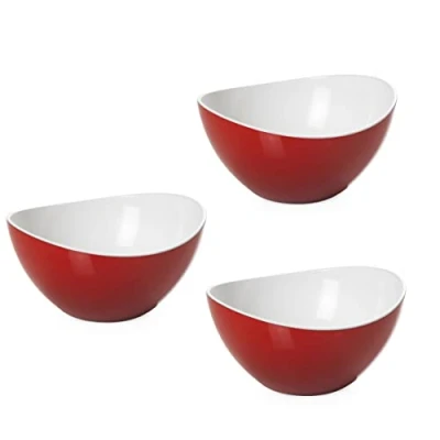 Bild av Omada Design 3 små tvåfärgade plastskålar 30 cl, okrossbara, stapelbara, diskmaskinssäkra, tillverkade i Italien, trendig linje