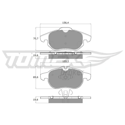 Bild av TOMEX brakes TX 13 04 Jeu de plaquettes frein Essieu avant préparé pour indicateur d&#039;usure OPEL: Zafira B, Astra H GTC, 3/5 portes