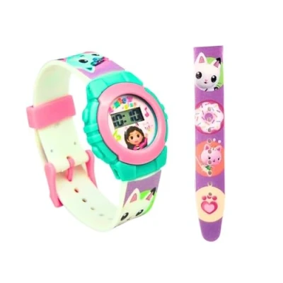 Bild av My sweety pop Digital klocka för barn skola dagis semester presentidé justerbart armband, Gabby&#039;s Dollhouse lila/grön