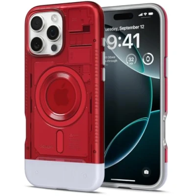 Bild av Spigen Classic C1 MagFit Skal Kompatibel med iPhone 16 Pro Max Case Fodral Ruby