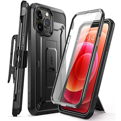 Bild av SupCase utomhusfodral för iPhone 13 Pro (6,1 tum) mobiltelefonfodral 360 graders fodral stötfångare skyddsfodral [Unicorn Beetle Pro] med skärmskydd 2021 (svart)