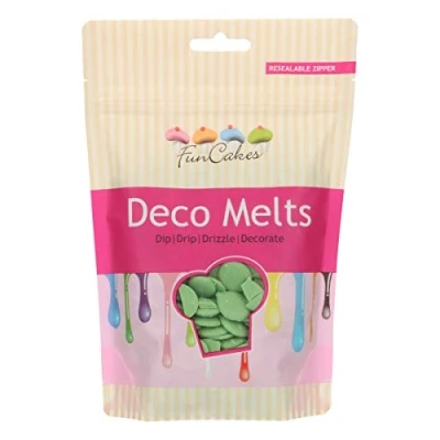 Bild av FunCakes Deco Melts grön dyka, droppa, doppa och dekorera! Smält i mikrovågsugnen häll alla former, 250 g