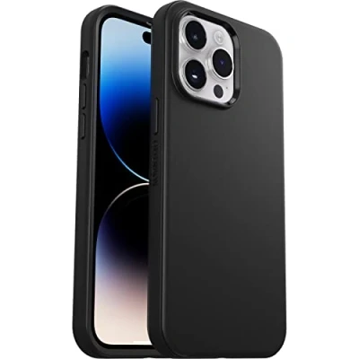 Bild av OtterBox Symmetry+ skal för iPhone 14 Pro Max med MagSafe, stöttåligt, fallsäkert, skyddande tunt skal, testad till militärstandard x3, antimikrobiellt skydd, Svart, Utan retailförpackning