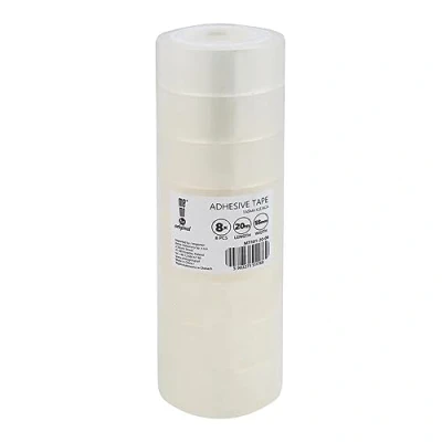 Bild av memobe Amex tejp transparent universalband skola kontor arbete självhäftande film resistent hållbar klar tesafilm med akryllim mångsidiga rullar 18 mm x 20 m 8 st.