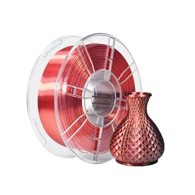 Bild av iBOSS PLA filament med 3D skrivare, 1,75 mm, tvåfärgad sidenfilament co extrudering, glänsande tryck 1 kg (2,2 pund), svart röd