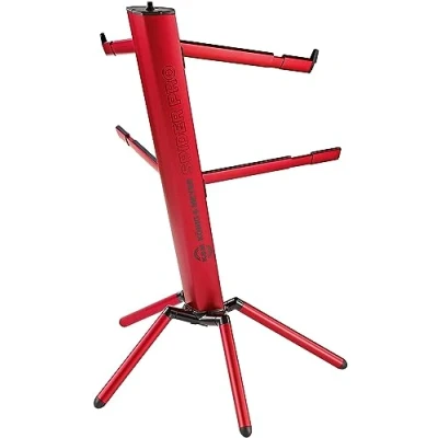Bild av K&amp;M 18860 Keyboardstativ Spider Pro röd 4 stödarmar för 2 instrument, sned pelarstativ, gänganslutning