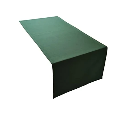 Bild av Högkvalitativ bordslöpare av 100 % bomullssamling, koncept, färg och storlek valbar (bordslöpare 45 x 120 cm, olivgrön)