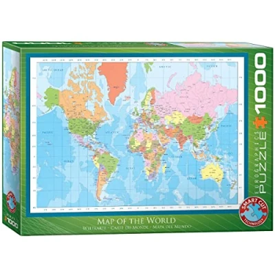 Bild av Eurographics MAP OF THE World Pussel för barn, Storlek: One Size, Multicoloured