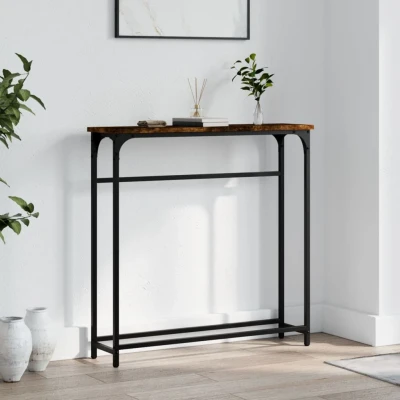 Bild av vidaXL Avlastningsbord rökfärgad ek 75x19,5x75 cm konstruerat trä