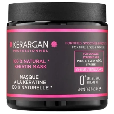 Bild av Kerargan Masque Capillaire à la Kératine pour Régénérer et Fortifier le Cheveu Sec Abîmé Sans sulfate, Paraben Silicone 500 ml