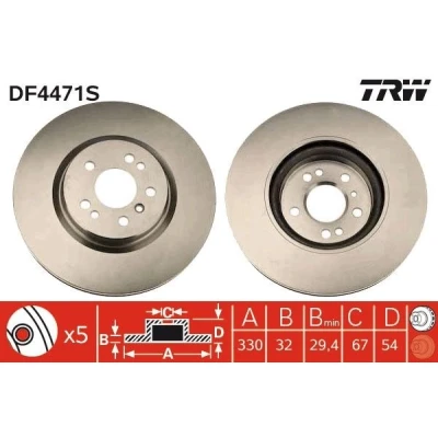 Bild av Bromsskiva TRW DF4471S