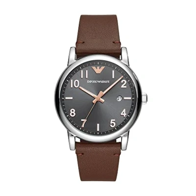 Bild av Emporio Armani trehandsdatum, klocka i rostfritt stål, AR11175, Brun, Rem
