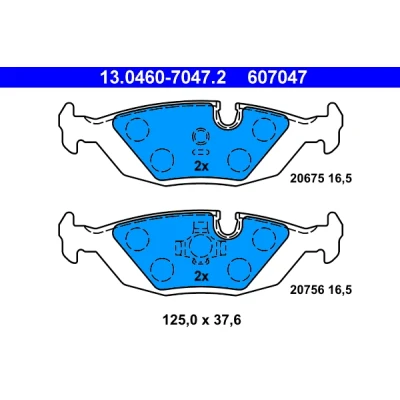 Bild av ATE 13.0460 7047.2 Jeu de plaquettes frein préparé pour indicateur d&#039;usure, contact signal d&#039;usure exclu BMW: 6 Coupe, 7, 5 Berline
