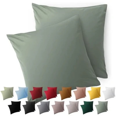Bild av Blumtal Örngott 65x65cm set med 2 Örngott, Summer Green, av mjuk Mikrofiber tvättbart Oeko TEX certifierat för kuddar