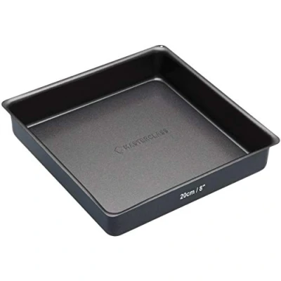 Bild av MasterClass KCMCHB77 20 cm fyrkantig smörgåsburk med lös bas och PFOA non stick, robust 1 mm kolstål, kakform, grå