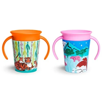 Bild av Munchkin Miracle 360 Wildlove Trainer Cup, 6Oz/177Ml, Rhino And Tiger, 2 Pack