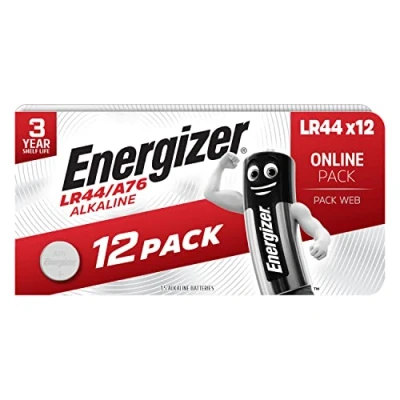 Bild av Energizer LR44/A76 batterier, alkaliska knappceller, 12 stycken Amazon exklusiv