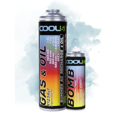 Bild av COOL5 2in1 R1234yf köldmedium ersättning med olja, för luftkonditionering laddning bilar efter 2016 + refresher bomb APC 500ml