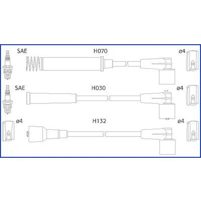Bild av HITACHI 134226 Jeu De Fils d&#039;Allumage OPEL: Corsa A CC, Vectra Berline, CC