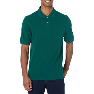 Bild av Amazon Essentials Men&#039;s Pikétröja i bomull med normal passform (finns Big &amp; Tall), Militärgrön, M