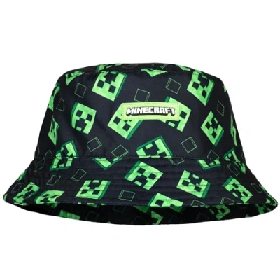 Bild av Minecraft Hink hatt för pojkar 512 år, lätt och andningsbar sommarhatt barn. Present till pojkar, svart., Svart grön, Ett Storlek
