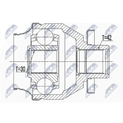 Bild av Drivknut, framaxel vänster, vw, 7E0498103B, 7E0498103BX