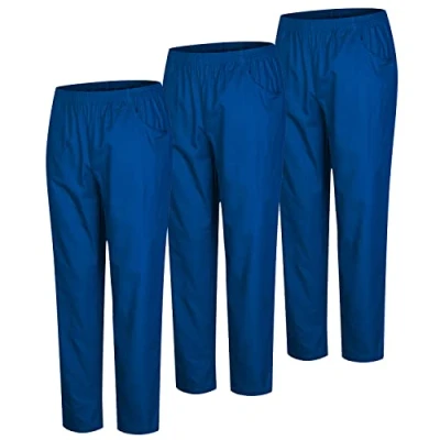 Bild av MISEMIYA Pack 3 st. Unisex sanitetsbyxor Sanitär Uniform MEDICO Uniformer Arbetsbyxor, Blå 37 21, 3XL