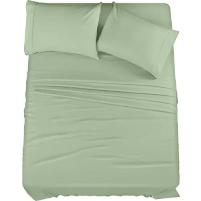 Bild av Utopia Bedding Heltäckande lakanset 4 delar sängkläder borstad mikrofiber krympnings och blekningsbeständig enkel skötsel (full, sage)