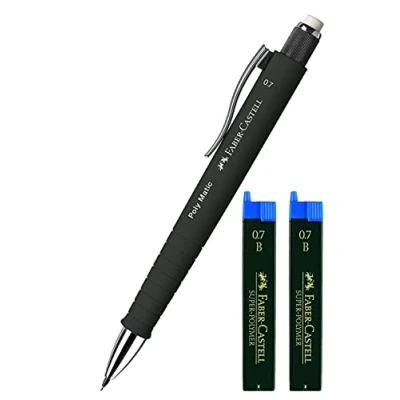 Bild av Faber Castell 133353 tryck blyertspenna Poly Matic, 0,7 mm (svart + påfyllningar)