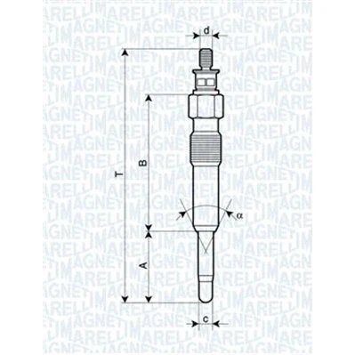 Bild av MAGNETI MARELLI 062503901304 Bougie de préchauffage 11V 10A M10X1 RENAULT: ESPACE 3, Scénic 1, MEGANE VOLVO: V40 Break