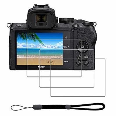 Bild av Skärmskydd av glas för Nikon Z50 Z 50 + handsnodd [3+1 pack], iDaPro härdat enkel installation