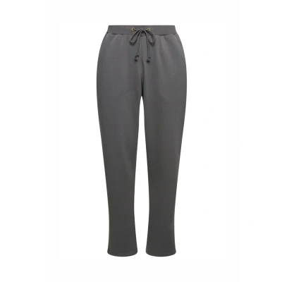 Bild av Ulla popken dam stora storlekar överdimensionerade sweatpants plus size gosig mjuk insida, elastisk linning, Grafitgrå, 40W x 32L