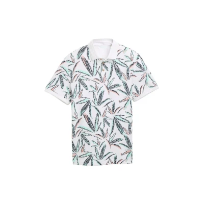 Bild av TOM Tailor MIT Palmenprint Piké, Storlek: 3XL, White multi leaf design