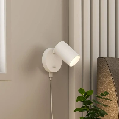 Bild av Deko Light CAN TILT spotlight till vägg, vit, Ø 10 cm, metall, strömbrytare, USB