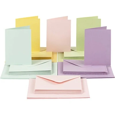 Bild av Kort och kuvert A6 Pastellfärger 50 set