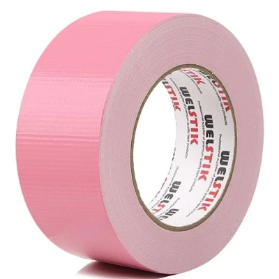Bild av WELSTIK Professionell tejp rosa, vattentät tejp, färgad gaffer för reparationer, gör det själv, hantverk, användning inomhus och utomhus, 50 mm x 41 m, rosa