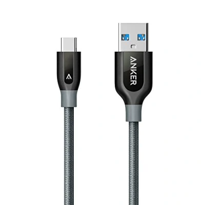 Bild av Anker Powerline+ USB C kabel till 3.0 A, beständig för typ Enheter inklusive Galaxy S8, S8+,S9, MacBook, Sony XZ, LG V20 G5 G6, HTC 10, Xiaomi 5 och mer, 0,9 m, Grå