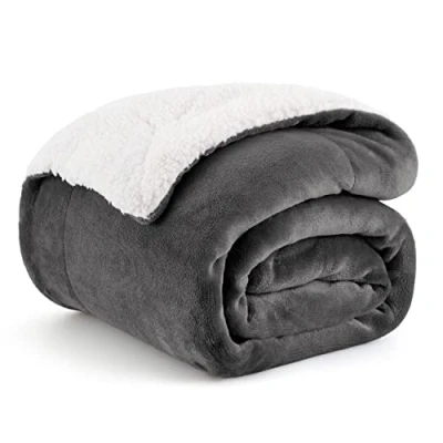 Bild av Sängsäck Vändbar flanell/Sherpa filt 150x200cm Extra mjuk 100% mikrofiber 90 säng Kamel plysch