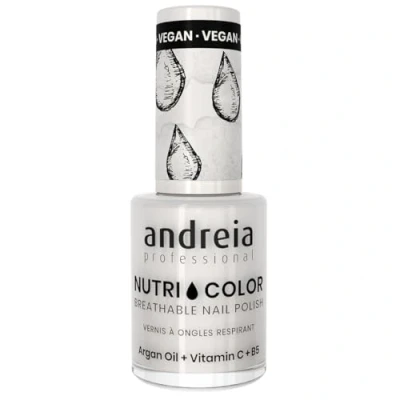 Bild av Andreia Professional NutriColor andningsbart nagellack vegansk och grymhetsfri gör det själv med långvarig glansfinish färg NC1 vit 10,5 ml