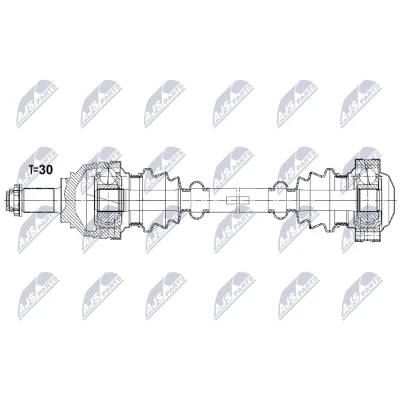 Bild av NTY NPW BM 210 Drivaxel Bakaxel vänster, höger 643mm Manuell BMW: X5 (E53) 4.4 i, 3.0 d, 4.6 is, 4.8 is 2000 2006
